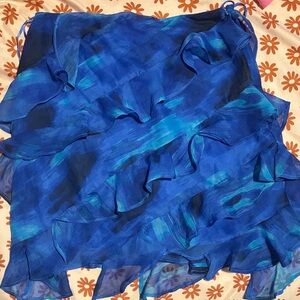 ASOS Blue Ruffled Mini Skirt